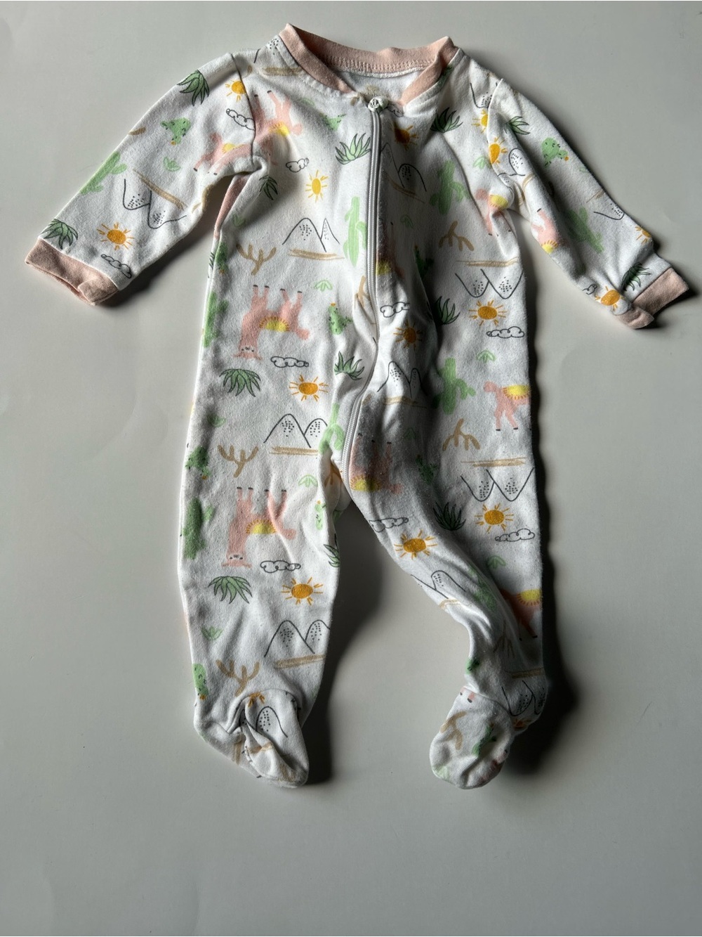 🍼5/$20🍼Footed One-Piece with Pastel Desert Print